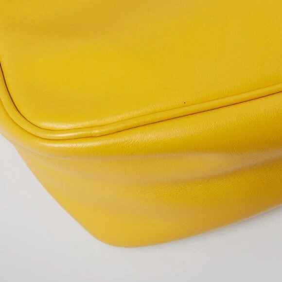 Prada Yellow Leather Triangle Logo Crossbody Bag - Picture 4 of 12